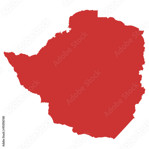 Vector outline map of Zimbabwe photo