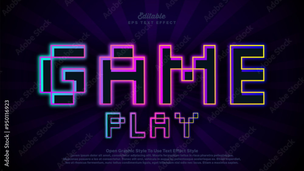 Neon light 3d editable text effect, blox game play words theme. Neon light 3d editable text effect, blox game play words theme.