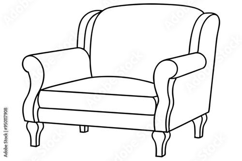 Minimalist Armchair Line Art