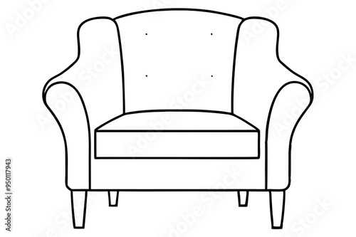 Minimalist Armchair Line Art