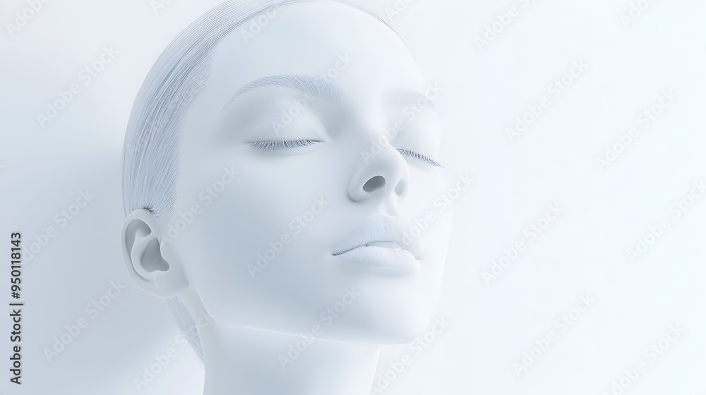 Ethereal Serene Woman Portrait with Tranquil Expression and Minimal Aesthetic Ethereal Serene Woman Portrait with Tranquil Expression and Minimal Aesthetic