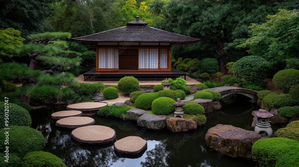 Fototapeta premium Traditional wooden Japanese house