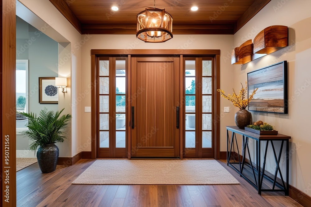Stylish Modern Wooden Welcome Nook Design with Warm Accents for an Inviting Entrance Foyer Stylish Modern Wooden Welcome Nook Design with Warm Accents for an Inviting Entrance Foyer