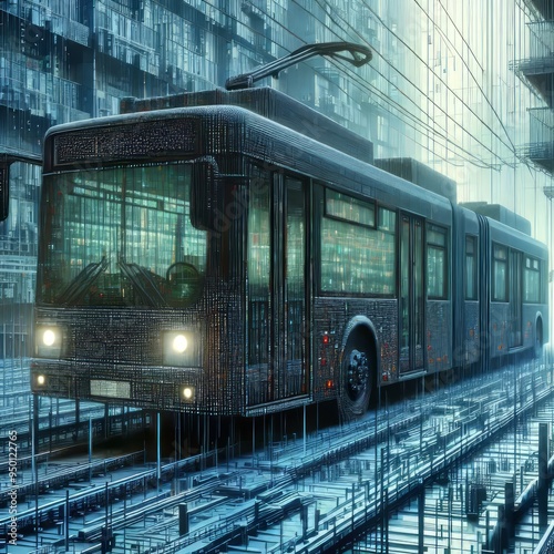 112 Binary Trolley Trolleybus exterior rendered in cascading mat
