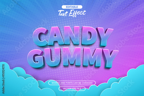 Candy gummy editable text effect