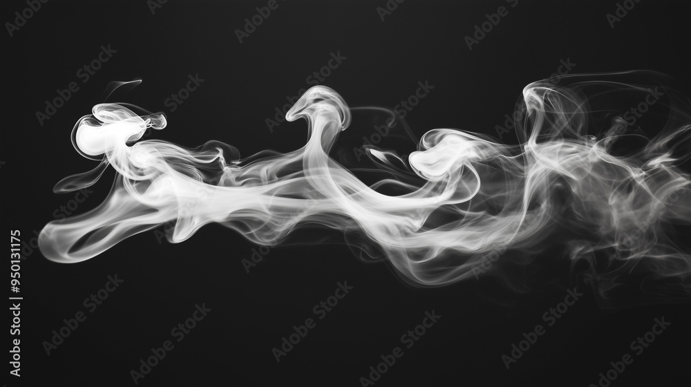 Fototapeta premium Foggy Smoke on Dark Background, Mysterious and Atmospheric Scene