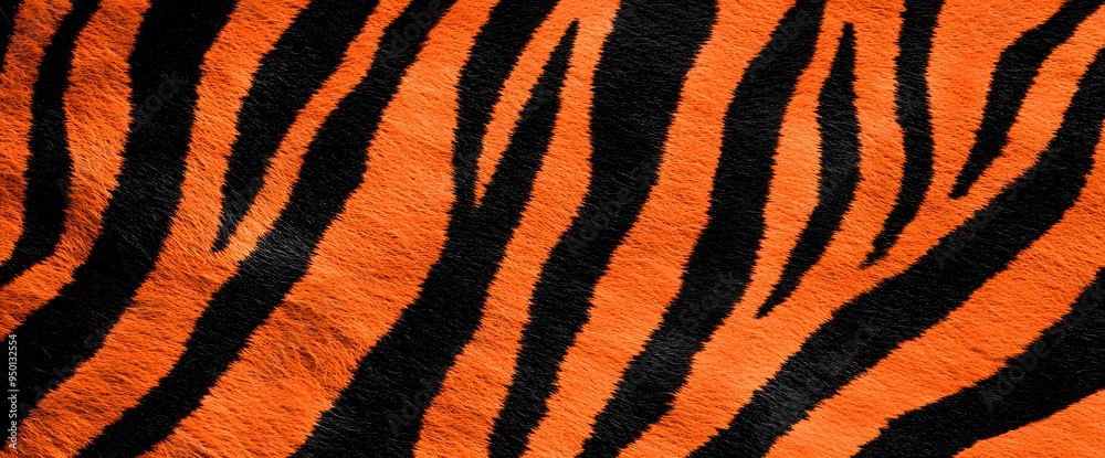 Close-up of orange and black striped fabric with textured surface. Close-up of orange and black striped fabric with textured surface.