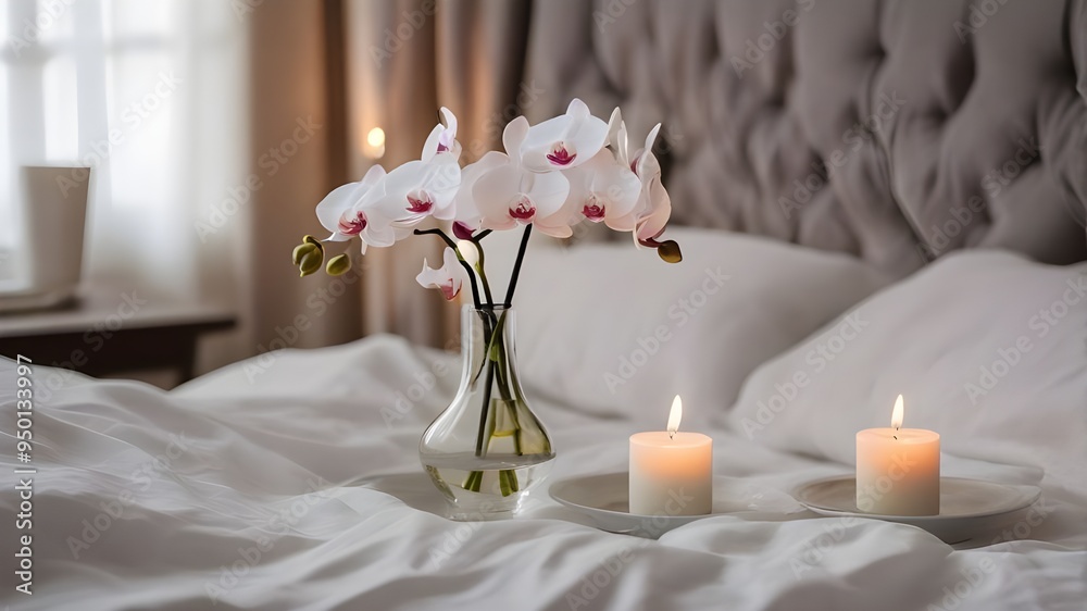 orchid on the bed