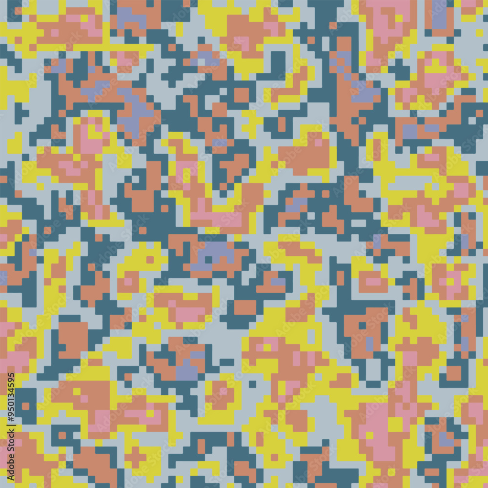 Fototapeta premium ABSTRACT PIXEL BACKGROUND FLAT PASTEL COLOR SHAPES DESIGN VECTOR TEMPLATE FOR WALLPAPER, COVER DESIGN