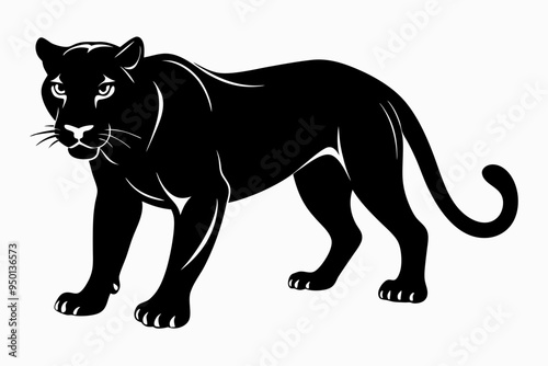 Black Panther Silhouette vector illustration