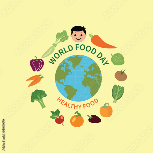 World Food Day in a flat design style