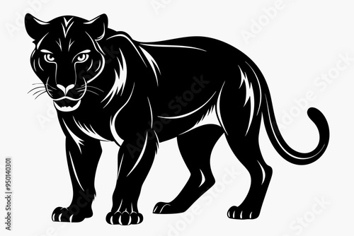 Black Panther Silhouette vector illustration