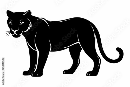 Black Panther Silhouette vector illustration