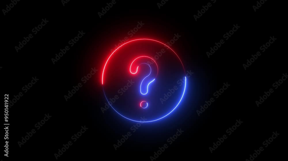 Energy Neon Blue Alphabet Letter Sign Symbol Question Mark ? Animation Energy Neon Blue Alphabet Letter Sign Symbol Question Mark ? Animation