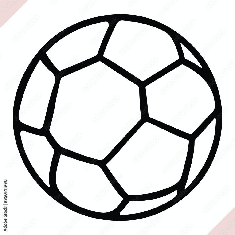 Obraz premium Football ball soccer silhouette, Sports Balls vector illustration, Football doodle