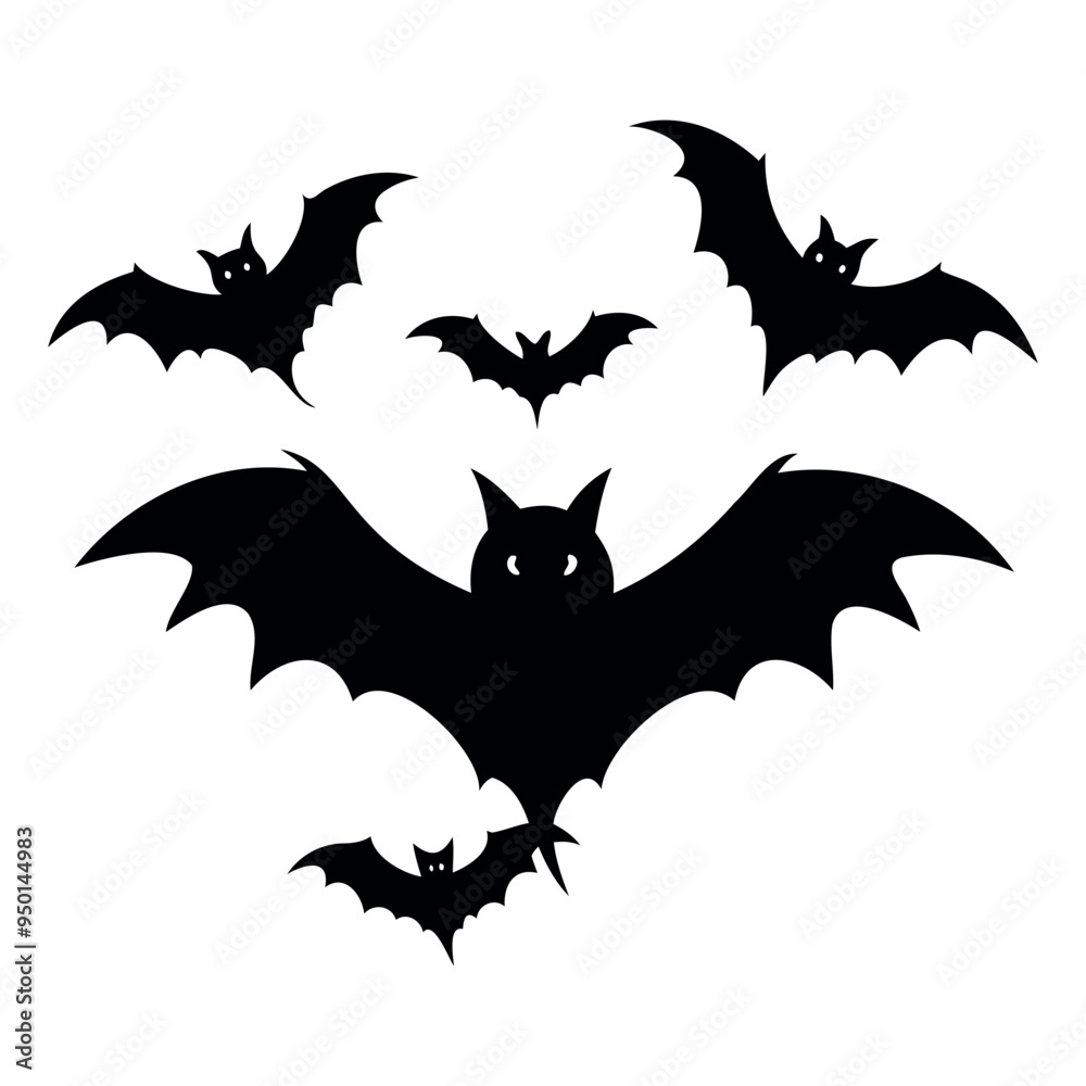 Halloween bats silhouette isolated on a white background, Halloween Vector illustration Halloween bats silhouette isolated on a white background, Halloween Vector illustration