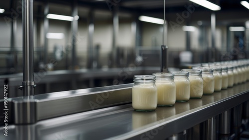 Automated yogurt manufacturing process in a modern high-tech facility