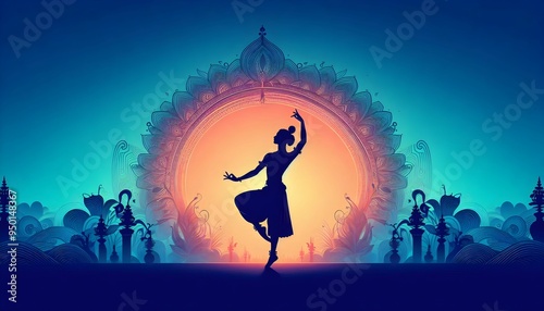 scenic view of a silhouette of a classical dancer performing in a theatre