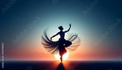 scenic view of a silhouette of a classical dancer performing in a theatre