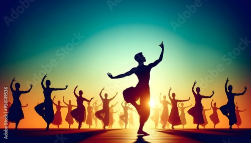 scenic view of a silhouette of a classical dancer performing in a theatre