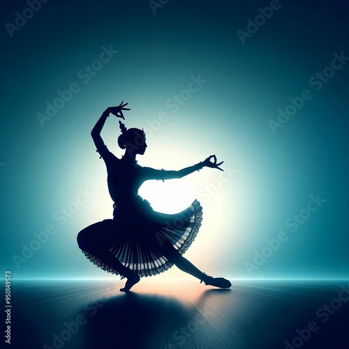 scenic view of a silhouette of a classical dancer performing in a theatre
