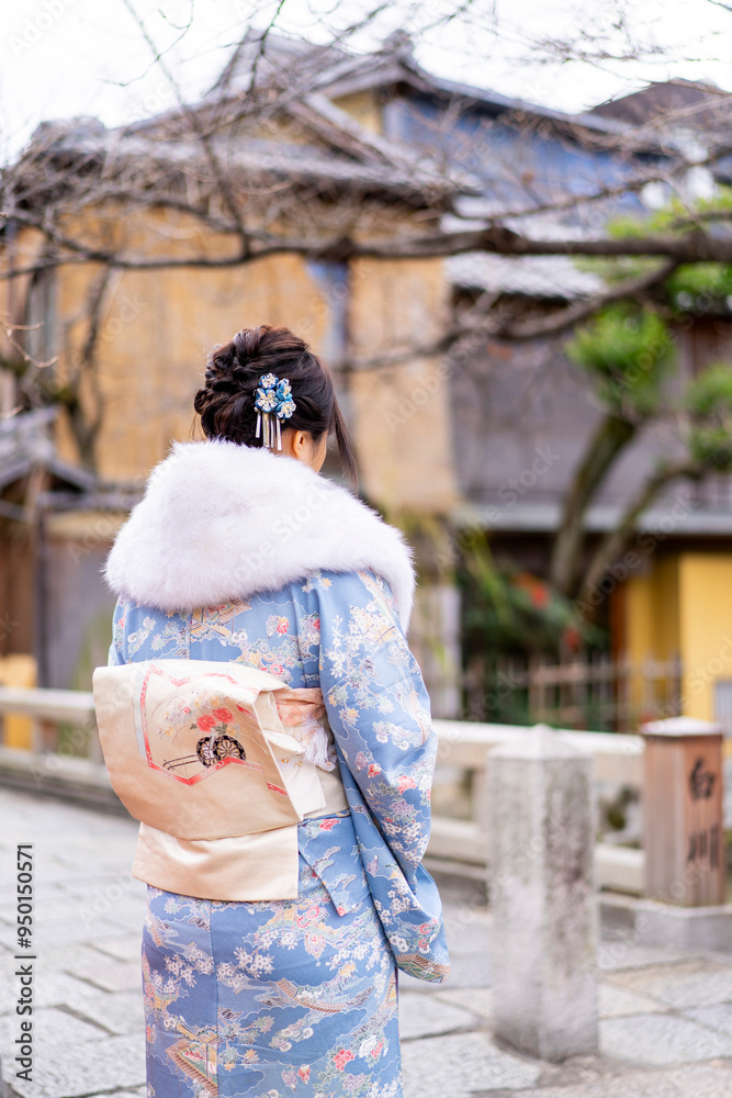 Fototapeta premium Japanese traditional Kimono in the winter