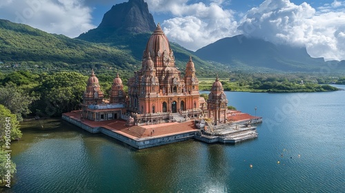 Nestled on a peninsula in Mauritius, Sagar Shiv Mandir, a sacred Hindu temple, honors deities and invites spiritual reflection.