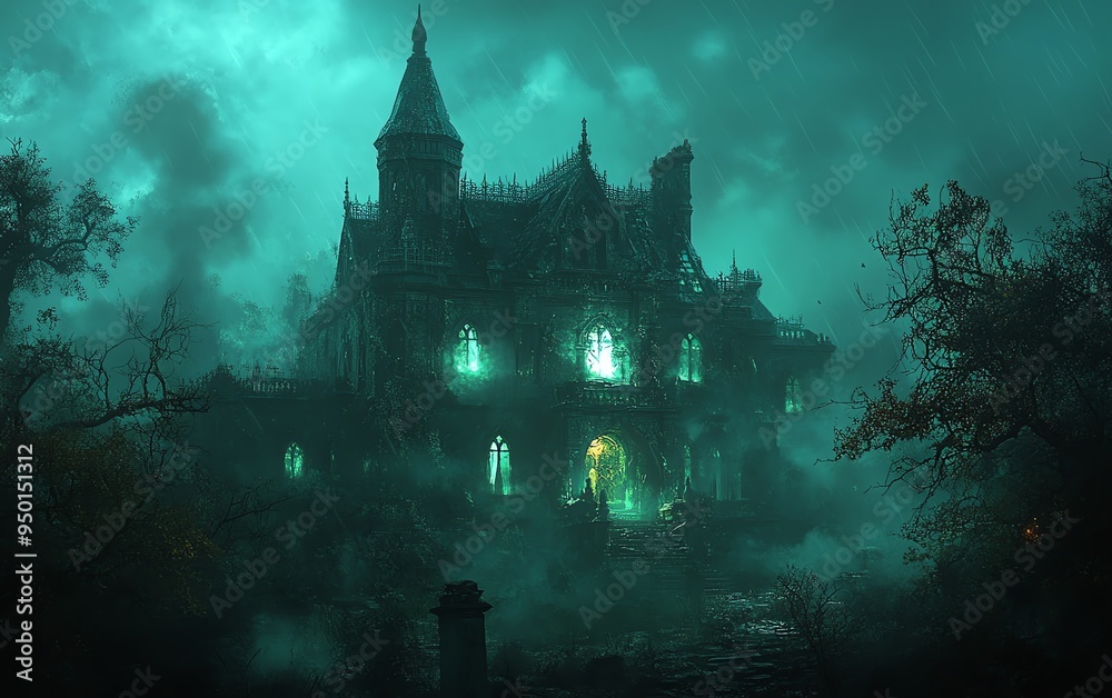 Haunted mansion on a stormy night Haunted mansion on a stormy night