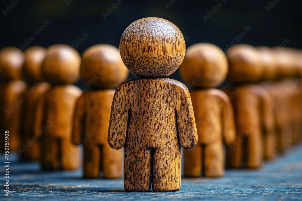 Standing Out From the Crowd: A lone wooden figure stands tall and ...