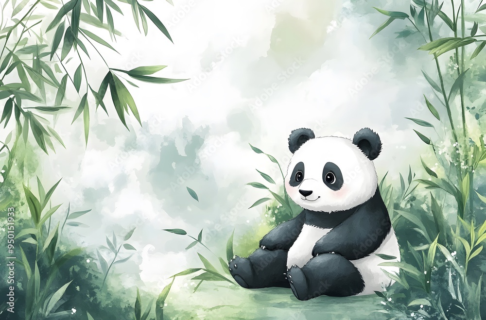panda in bamboo forest panda in bamboo forest