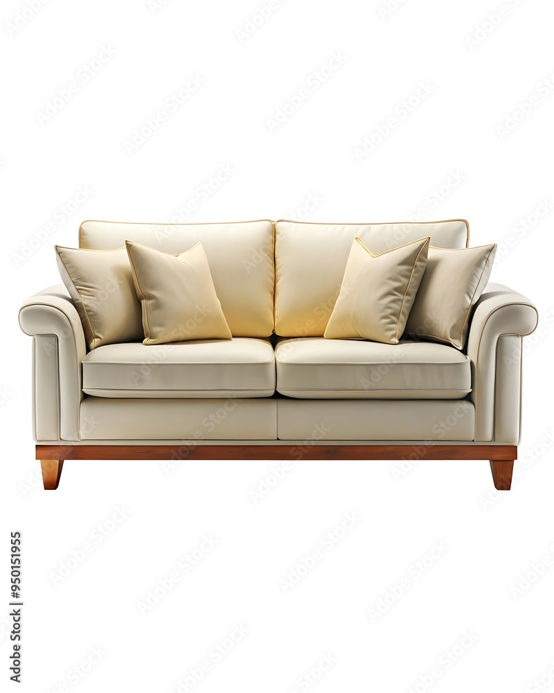 Fototapeta premium Modern minimalist designer sofa isolated on white background