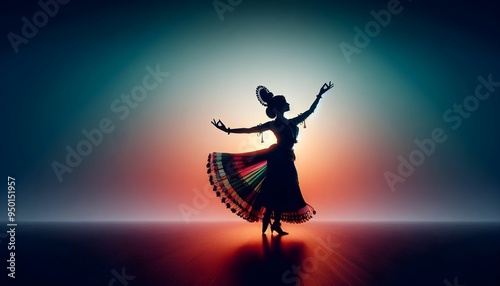 scenic view of a silhouette of a classical dancer performing in a theatre