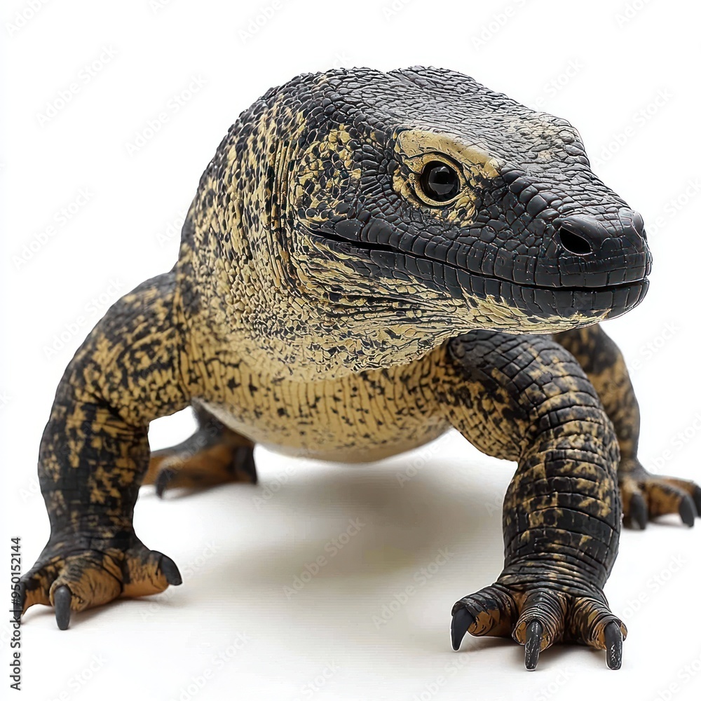 Obraz premium A detailed figurine of a lizard with realistic textures and colors.