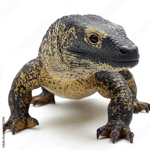 A detailed figurine of a lizard with realistic textures and colors.