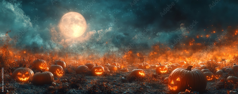 Pumpkin patch at twilight Pumpkin patch at twilight