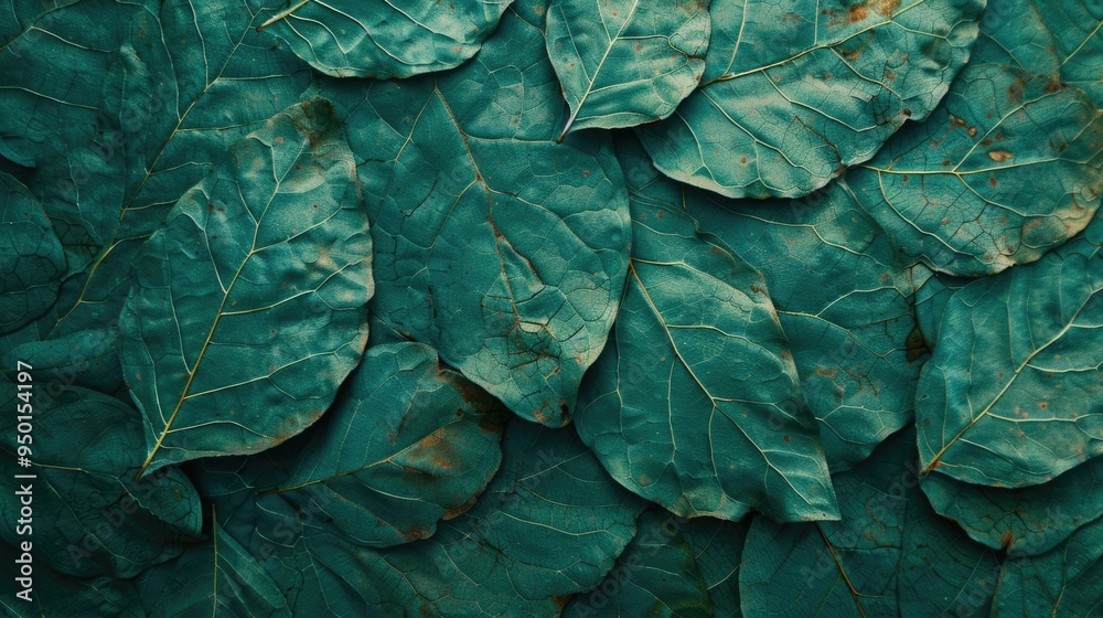 Fototapeta premium Detailed and Intricate Leaf Pattern Texture in a Vibrant Green Close up View of Lush Natural Foliage Beautifully Captured Botanical Background with Organic and Serene Vibe