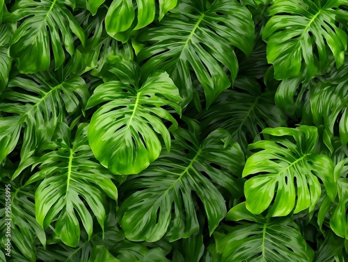 Tropical palm leaves pattern background