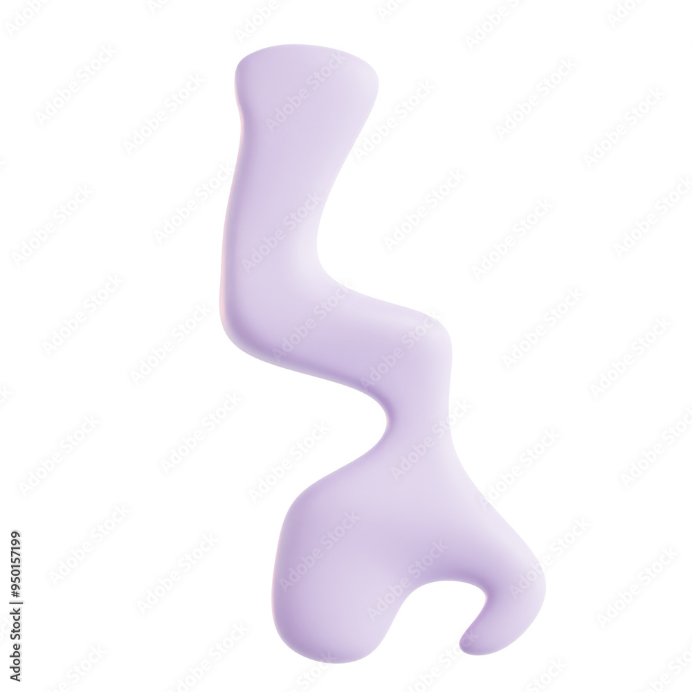 Colorful Smooth Fluid Shape with a Curved Design
