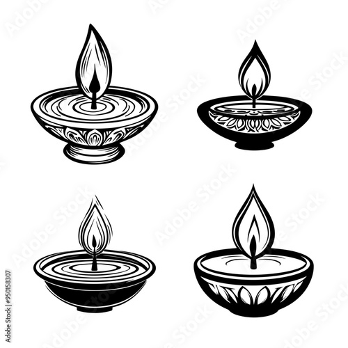 diwali, black and white illustration vector about diwali day