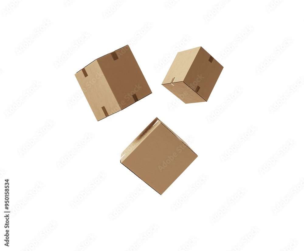 Closed cardboard boxes in various shapes and sizes, on a white background. Brown corrugated packaging, flat and geometric, isolated PNG format, minimalistic design, and transparent background Closed cardboard boxes in various shapes and sizes, on a white background. Brown corrugated packaging, flat and geometric, isolated PNG format, minimalistic design, and transparent background
