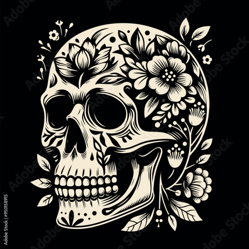 Vector Skull Design tattoo tshirt design