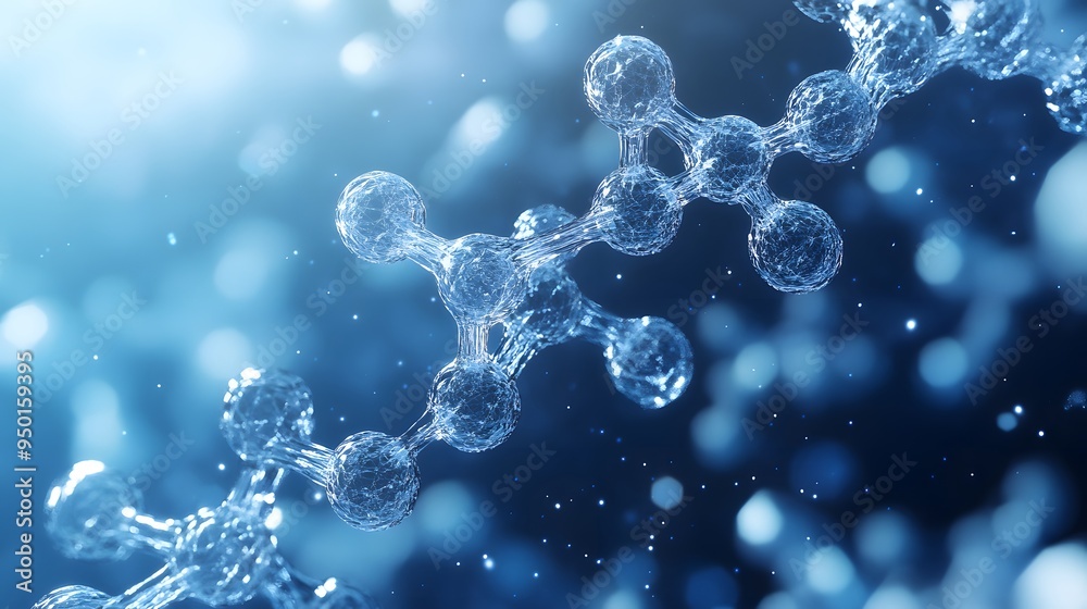 A digital background featuring molecular structures and DNA strands, ideal for scientific research themes A digital background featuring molecular structures and DNA strands, ideal for scientific research themes