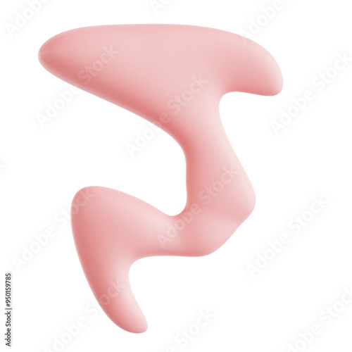 Pastel Colorful Curved Fluid Form with Soft Edges