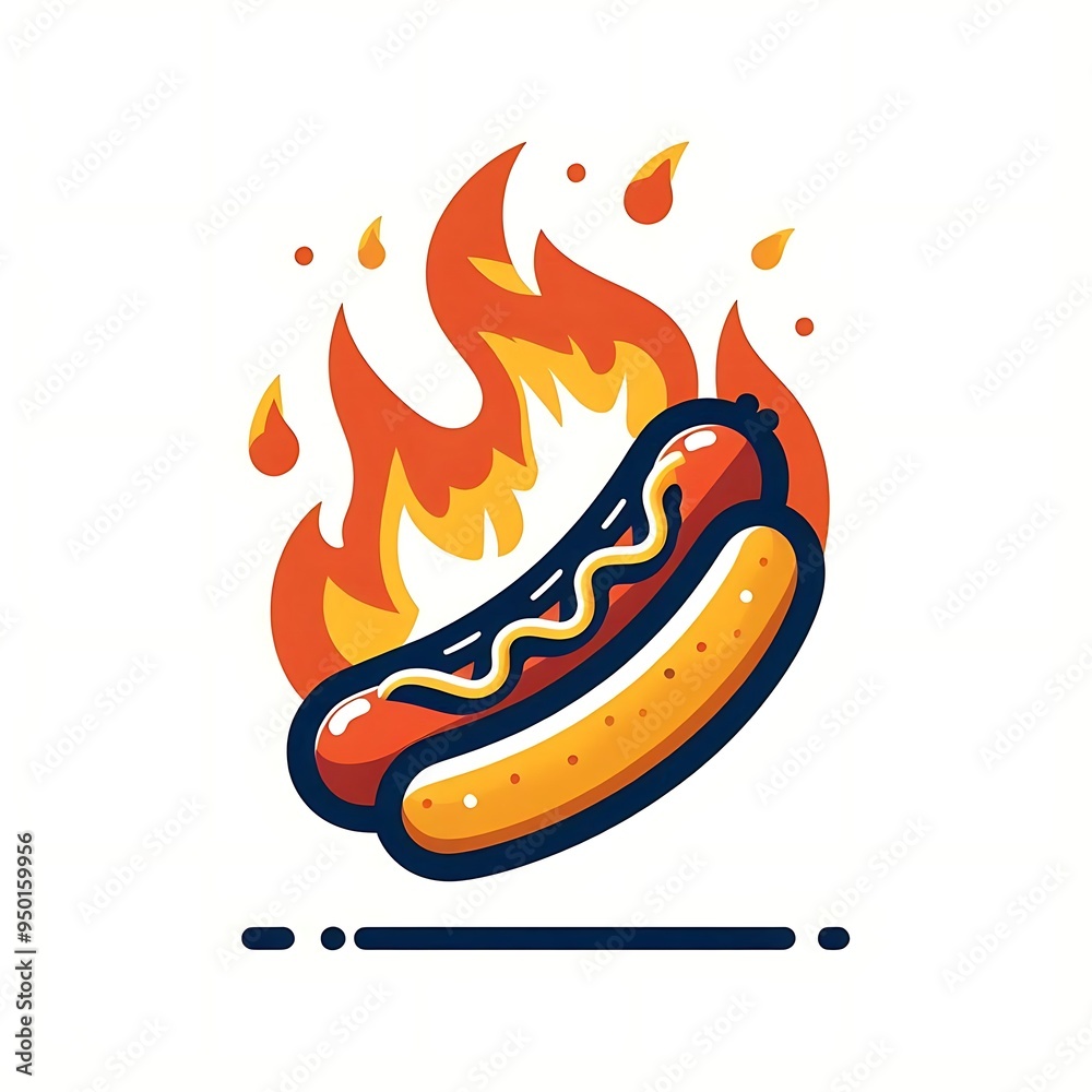 Spicy hot morning breakfast treat hot dog on fire for tasty food treat for fast food asset graphics resource Spicy hot morning breakfast treat hot dog on fire for tasty food treat for fast food asset graphics resource