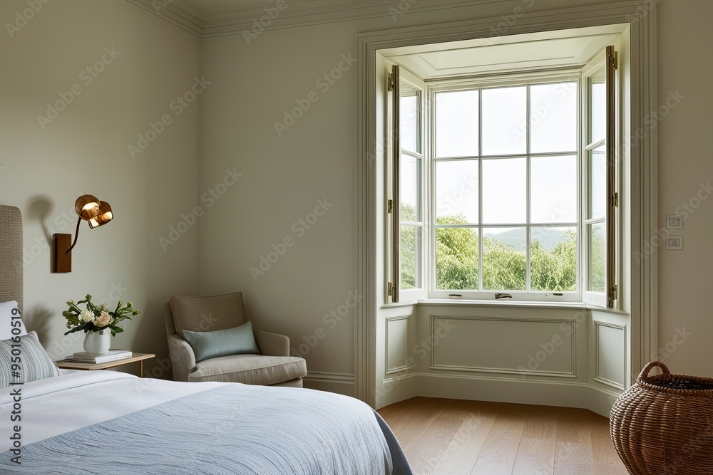 Bright and Welcoming Bedroom Window as a Peaceful Interior Gateway Bright and Welcoming Bedroom Window as a Peaceful Interior Gateway