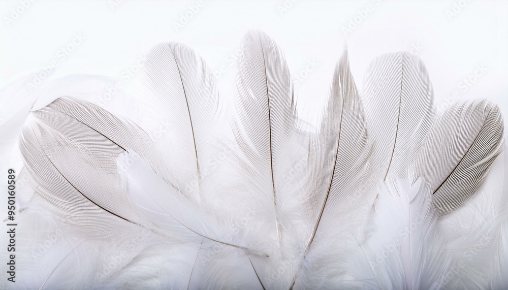 Naklejka premium White Feathers isolated against a white background
