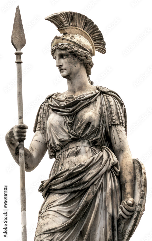 Obraz premium PNG Ancient warrior statue spear