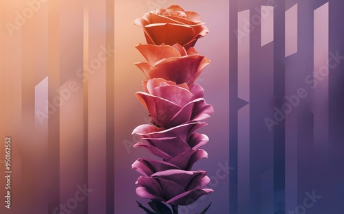 Vertical Time-Lapse of a Rose Blooming for a Romantic Valentine’s Background photo