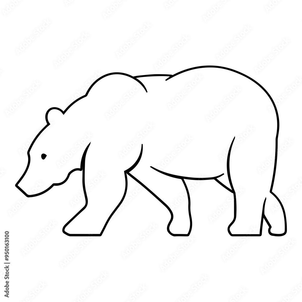 Bear Side View Outline Bear Side View Outline