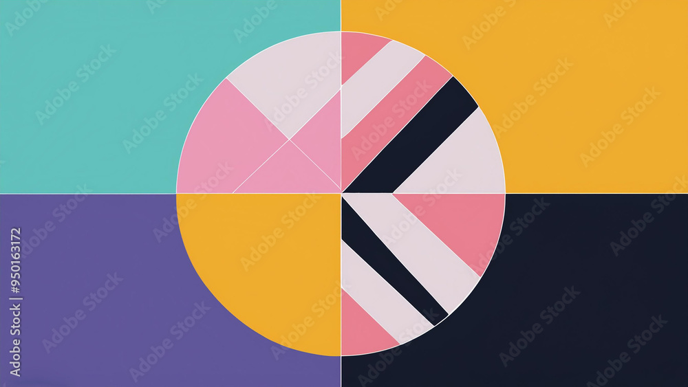 Obraz premium Colorful abstract background with dynamic geometric elements